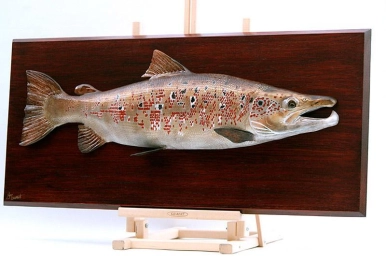 Classic fish mount - still carved in wood Classic fish mount - still carved in wood